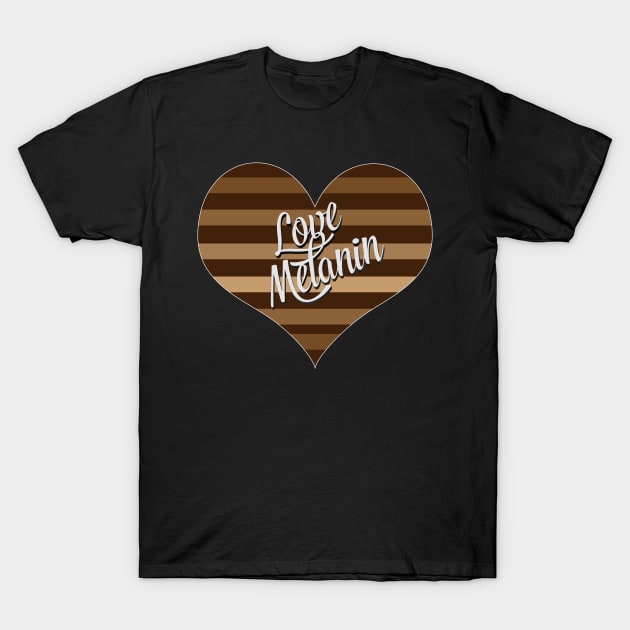 I Love Melanin Heart Valentine's Day T-Shirt by blackartmattersshop